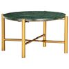 vidaXL Mesa de centro piedra real textura de m&aacute;rmol verde 60x60x35 cm