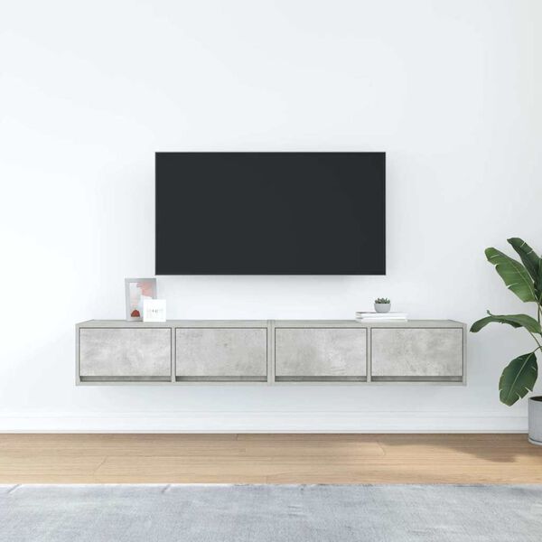 vidaXL Muebles de TV 2uds madera ingenier&iacute;a gris hormig&oacute;n 80x31x25,5cm