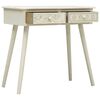 vidaXL Mesa consola con 2 cajones tallados madera gris 80x40x77,8 cm