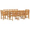 vidaXL Conjunto de Comedor de Jard&iacute;n 9 pcs Marr&oacute;n