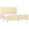 vidaXL Cama sin colch&oacute;n tela color crema 180x200 cm