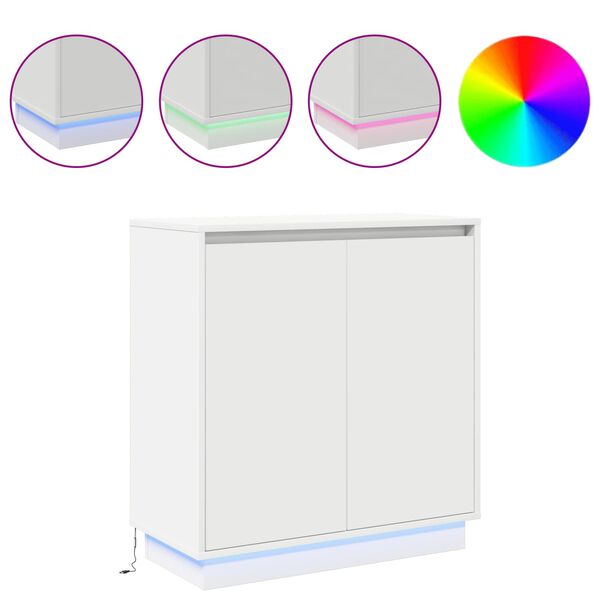 vidaXL Aparador LED con estante 71 x 34,5 x 75 cm Madera de ingenier&iacute;a