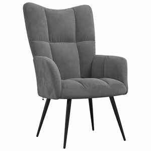 vidaXL Sill&oacute;n de relax de terciopelo gris oscuro
