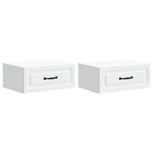vidaXL Mesita de Noche de Pared con caj&oacute;n 2 pcs 49 x 34,5 x 20 cm