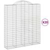 vidaXL Cestas de gaviones 20 uds forma de arco hierro 200x50x220/240cm