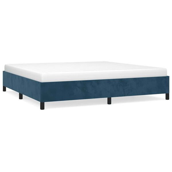 vidaXL Estructura cama sin colch&oacute;n terciopelo azul oscuro 200x200 cm