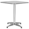 vidaXL Mesa de jard&iacute;n de aluminio plateado 60x60x70 cm