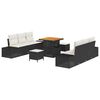 vidaXL Conjunto de sof&aacute;s de jard&iacute;n 9 uds. Negro rat&aacute;n sint&eacute;tico