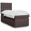 vidaXL Cama box spring con colch&oacute;n tela marr&oacute;n oscuro 80x200 cm