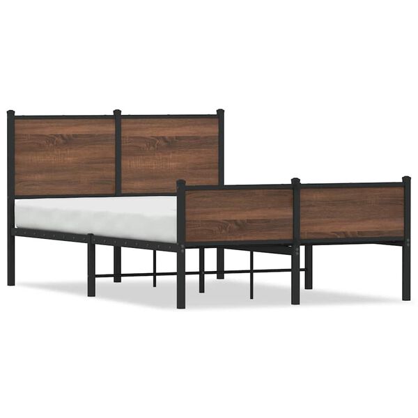 vidaXL Estructura de cama sin colchón metal marrón roble 120x200 cm