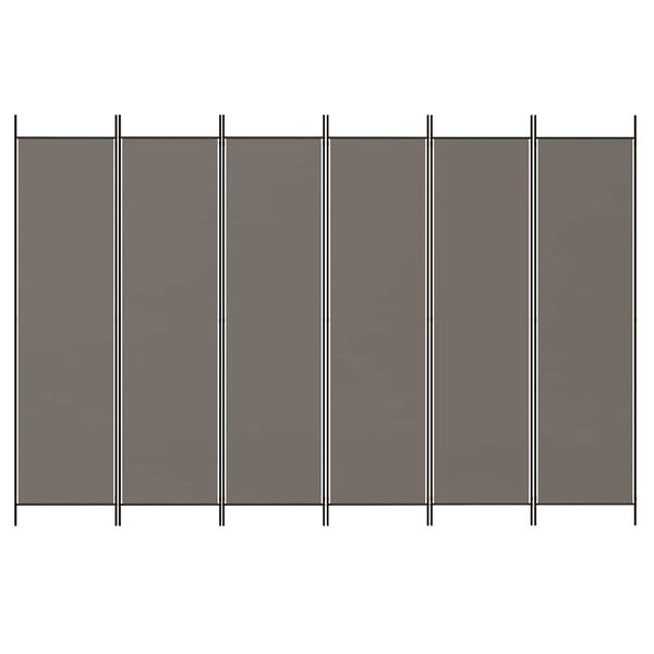 vidaXL Biombo divisor de 6 paneles de tela gris antracita 300x200 cm