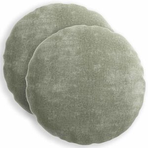 vidaXL Funda de almohada 2 uds. HEERLEN Verde &Oslash; 40 cm Tela Chenille