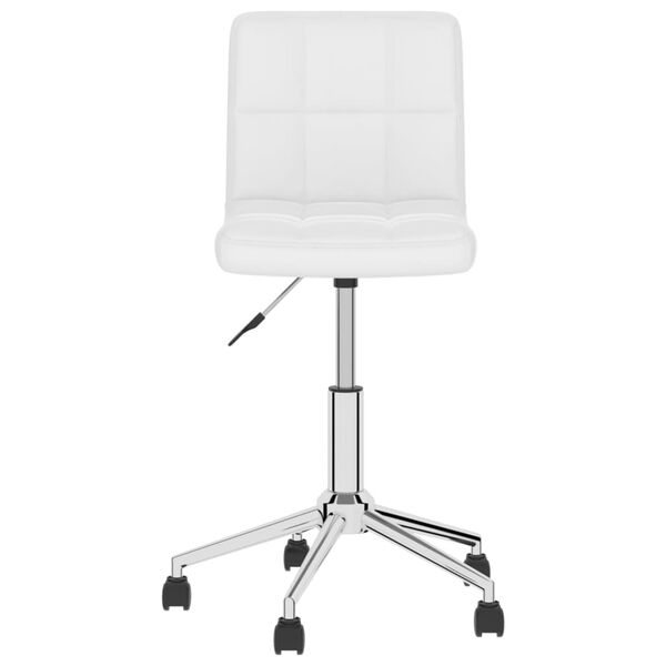 vidaXL Silla de comedor giratoria cuero sint&eacute;tico blanco