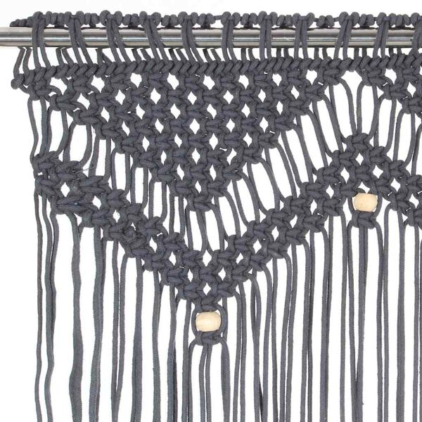 vidaXL Cortina de macramé algodón gris antracita 140x240 cm