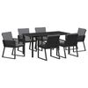 vidaXL Conjunto de Comedor de Jard&iacute;n 7 pcs Negro