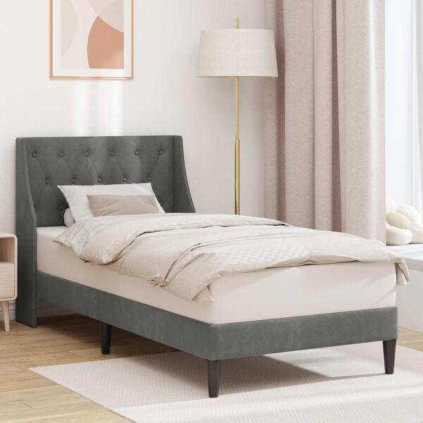 vidaXL Estructura de cama Gris oscuro 80 x 200 cm Terciopelo
