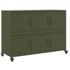 vidaXL Aparador de acero verde oliva 100,5x39x72 cm