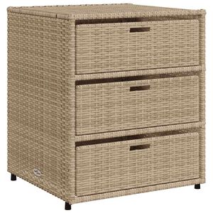 vidaXL Armario de almacenaje de jard&iacute;n rat&aacute;n PE beige 55x59x69 cm