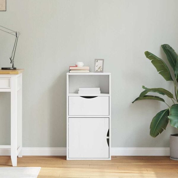 vidaXL Mueble auxiliar con caj&oacute;n ODDA blanco 40x24x79 cm madera pino