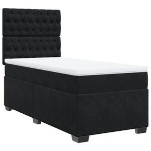 vidaXL Cama box spring con colch&oacute;n terciopelo negro 80x200 cm