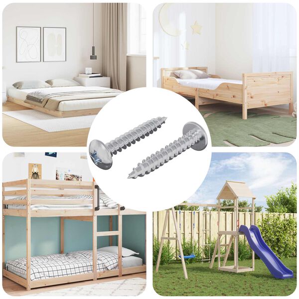 vidaXL Clavo autorroscante 2 pcs Recubierto de zinc 4 x 25 mm Acero