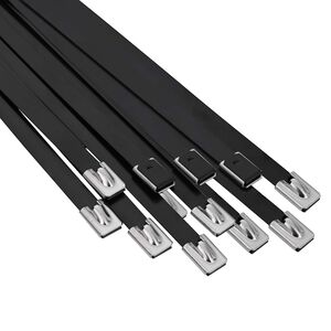 vidaXL Atadura de Cables 12 uds. 7,9 x 400 mm Negro