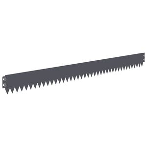 vidaXL Borde de C&eacute;sped 10 uds. 103 x 10 cm Acero Gris antracita