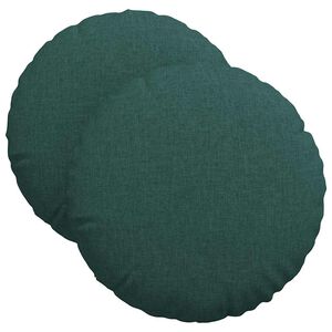 vidaXL Cojines para asiento 2 pcs Verde oscuro &Oslash;40 x 13 cm tela
