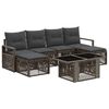 vidaXL Conjunto de sof&aacute;s de jard&iacute;n 7 uds. Gris y Gris Oscuro
