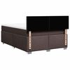 vidaXL Cama box spring con colch&oacute;n tela marr&oacute;n oscuro 140x190 cm