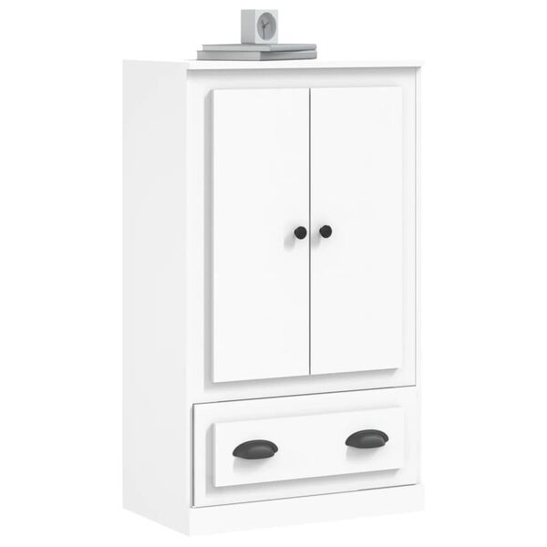 vidaXL Aparador de madera contrachapada blanco 60x35,5x103,5 cm