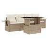 vidaXL Juego de sof&aacute;s jard&iacute;n con cojines 5 pzas rat&aacute;n sint&eacute;tico beige