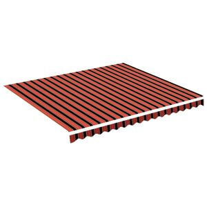 vidaXL Tela de repuesto para toldo naranja y marr&oacute;n 400x350 cm poli&eacute;ster
