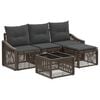 vidaXL Conjunto de sof&aacute;s de jard&iacute;n 5 pcs Gris rat&aacute;n sint&eacute;tico