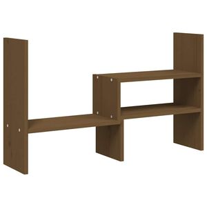 vidaXL Soporte monitor madera maciza pino marr&oacute;n miel (39-72)x17x43 cm