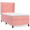 vidaXL Cama box spring con colch&oacute;n terciopelo rosa 100x200 cm