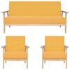 vidaXL Juego de sof&aacute;s de 3 piezas tela amarillo