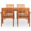 vidaXL Set comedor de jard&iacute;n 5 pzas y cojines madera maciza de acacia