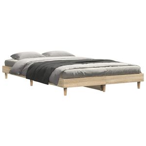 vidaXL Estructura de cama sin colch&oacute;n madera roble Sonoma 120x200 cm