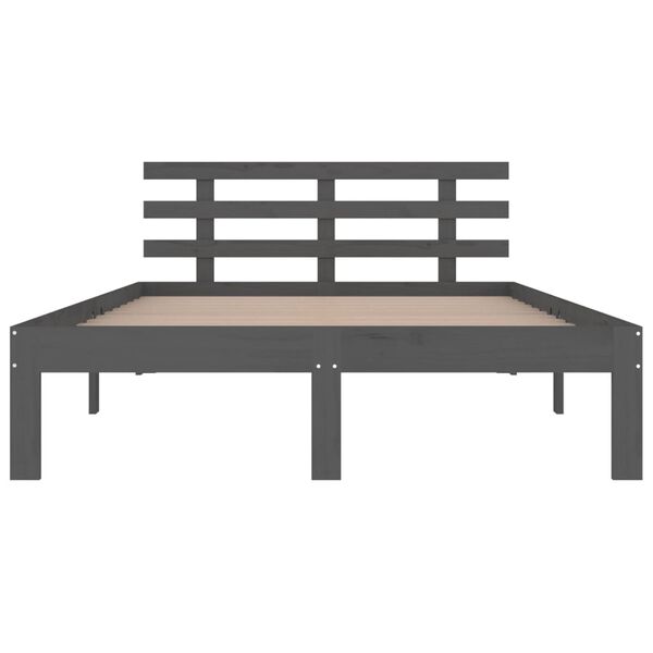 vidaXL Estructura de cama doble sin colch&oacute;n madera gris 150x200 cm
