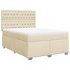 vidaXL Cama box spring con colch&oacute;n tela color crema 140x190 cm