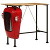 vidaXL Mesa bar tractor madera maciza mango rojo y marrón 55x120x107cm