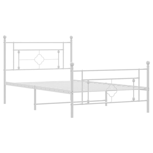 vidaXL Estructura cama sin colchón con estribo metal blanco 107x203 cm