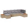 vidaXL Conjunto de sof&aacute;s de jard&iacute;n 7 uds. Beige Polirat&aacute;n