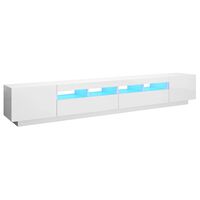 vidaXL Mueble para TV con luces LED blanco brillante 260x35x40 cm