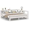 vidaXL Cama con estanter&iacute;a sin colch&oacute;n madera maciza blanca 200x200 cm