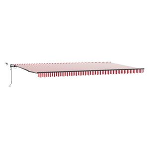 vidaXL Toldo retr&aacute;ctil Rojo y blanco 600 x 300 cm Poli&eacute;ster