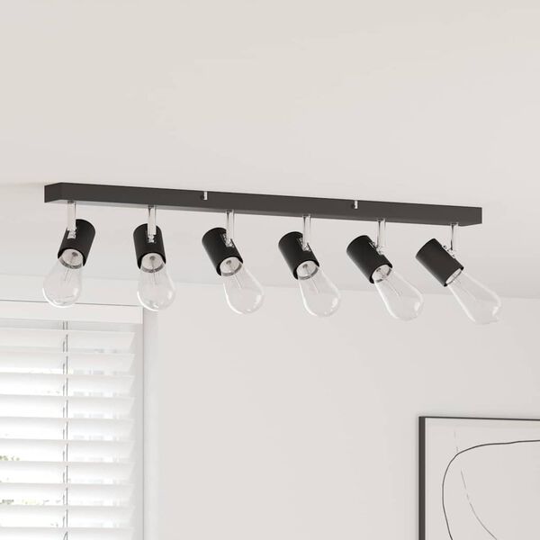 vidaXL Foco de techo Negro 73 x 6.5 x 11.5 cm Acero