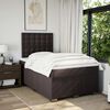 vidaXL Cama box spring con colch&oacute;n tela marr&oacute;n oscuro 120x190 cm