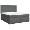 vidaXL Cama box spring con colch&oacute;n tela gris oscuro 180x200 cm